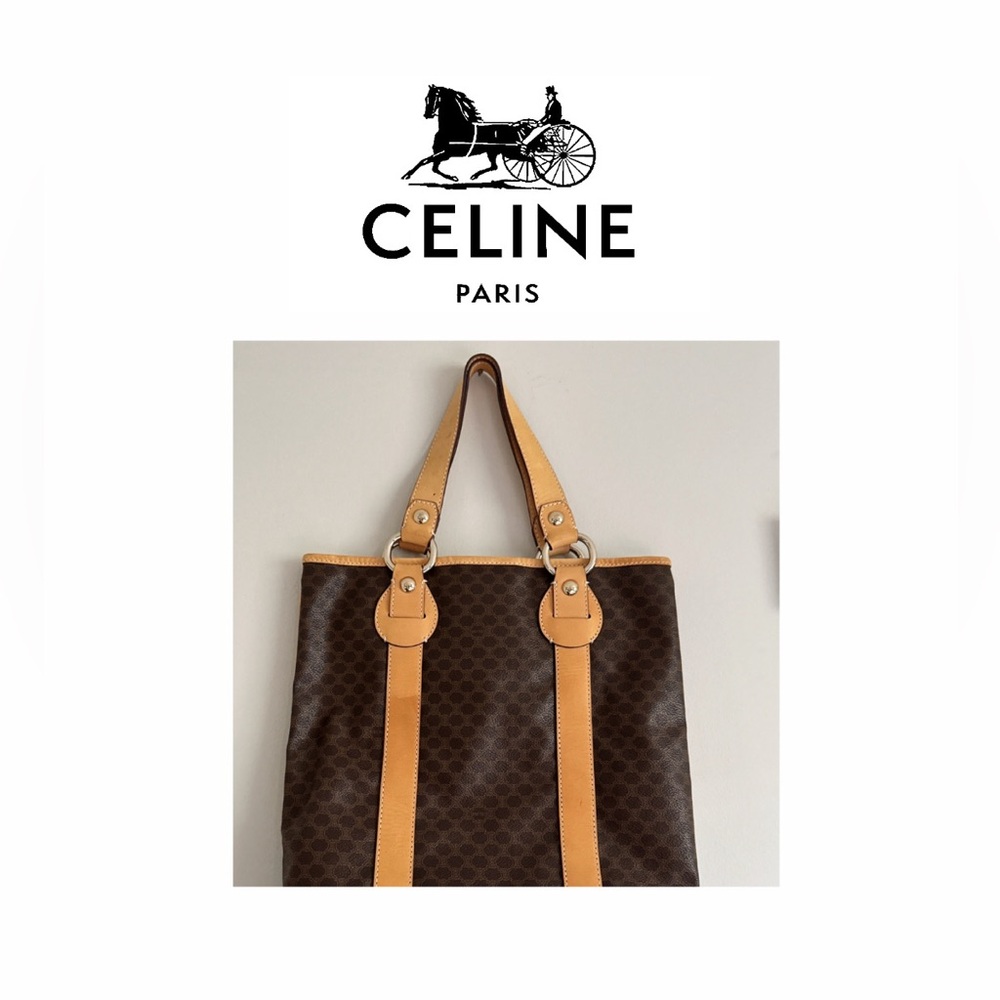 Vintage Celine Macadam Vertical Tote Bag